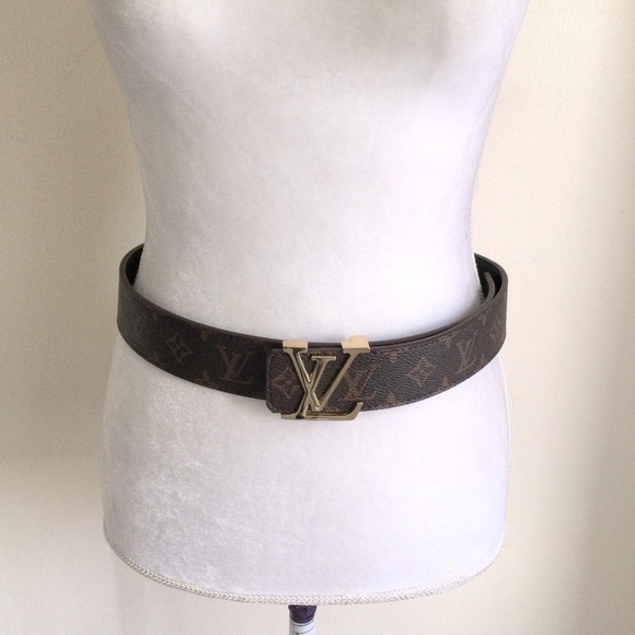 Louis Vuitton Accessories - LV Brown Monogram Belt Gold Buckle